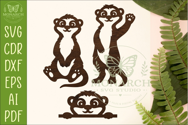 Cute Meerkat SVG. Playful Meerkat Silhouettes
