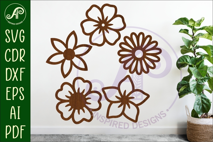 Flower Silhouette Cut out designs 8