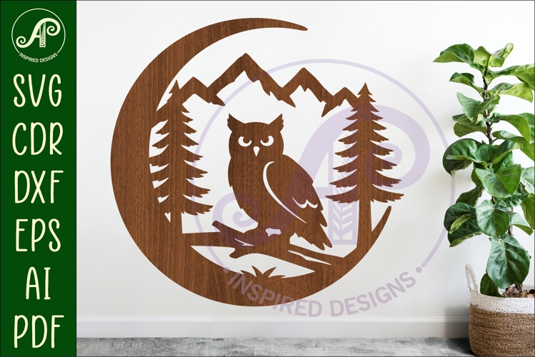 Crescent Moon Owl animal wall sign