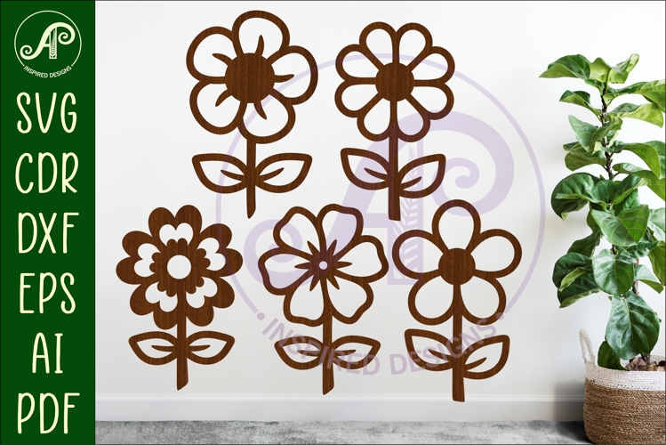 Flower Silhouette Cut out designs 2