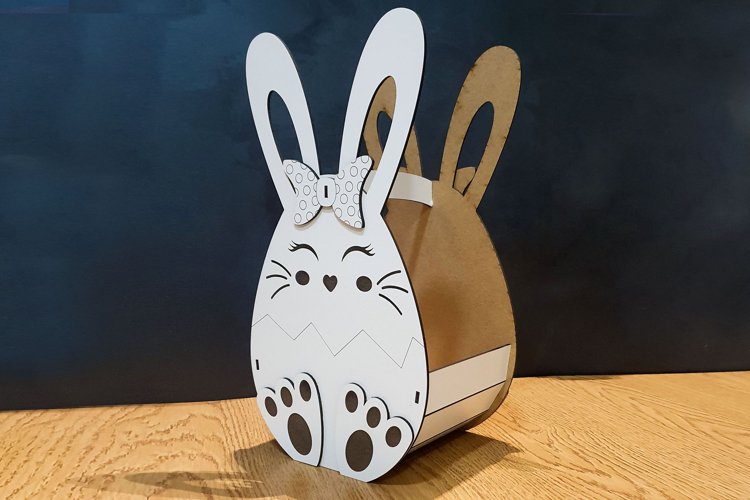 Rabbit Basket with handle Laser Cut