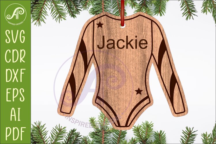 Gymnast Outfit Christmas Ornament SVG laser cut example image 1