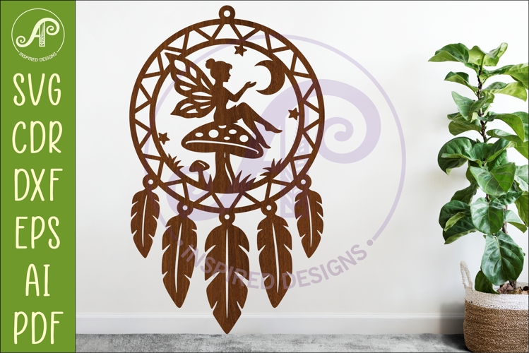 Fairy Dreamcatcher Laser Cut File, Garden Wall Art