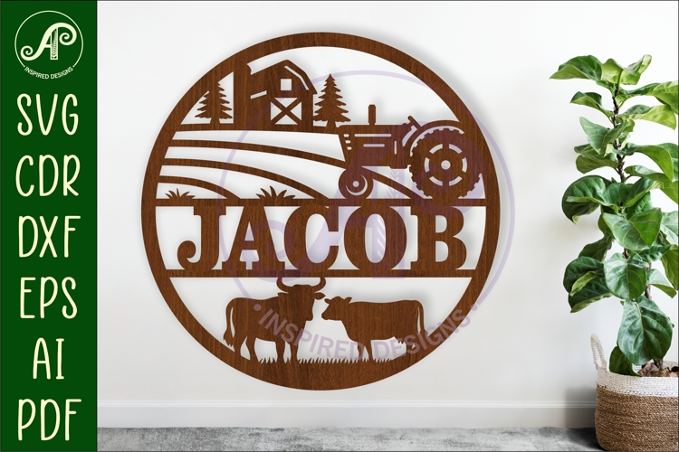 Farming name sign design for laser cutting