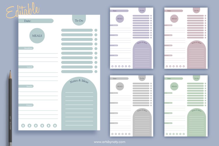 Editable clean spacious daily planner. example image 1