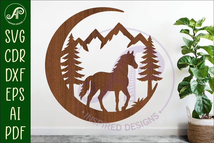 Crescent Moon Horse animal wall sign