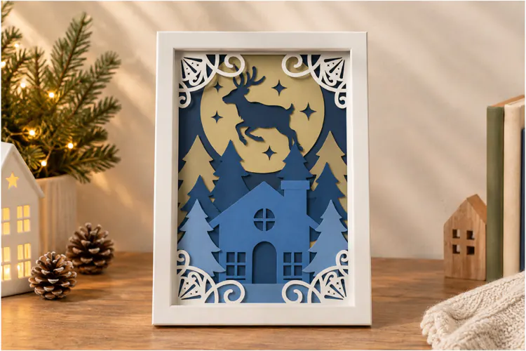 Winter 3D Layered Paper Cut - Christmas SVG