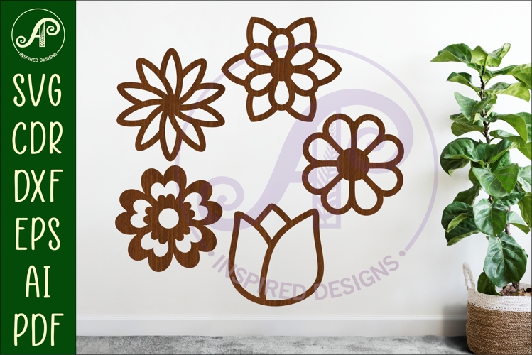 Flower Silhouette Cut out designs 6