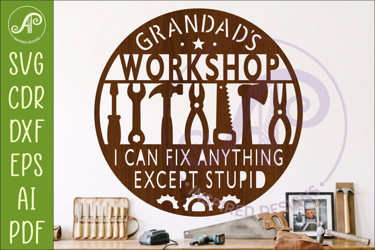 Grandad’s Workshop Sign SVG Funny Garage, Shed and Workshop