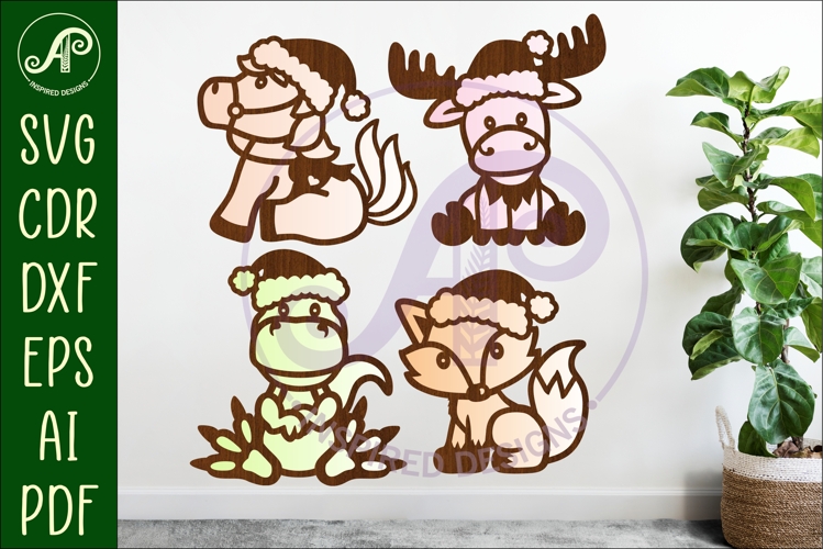 Christmas animals shapes laser cut wall art 4
