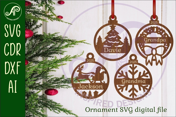 Traditional Christmas Ornaments SVG