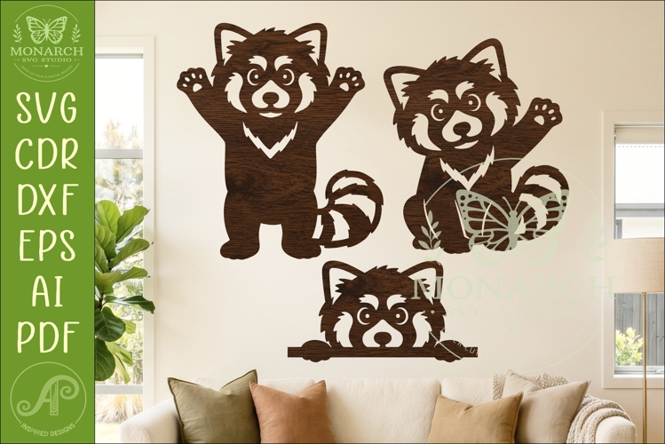 Cute Red Panda Silhouette SVG. Woodland Animals 1