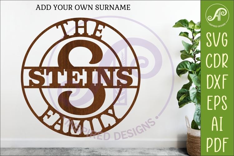Monogram Family Letter S Name Sign SVG