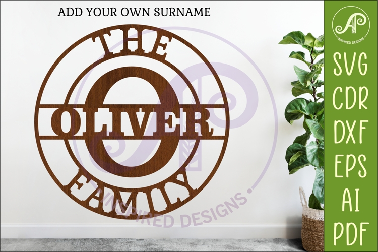 Monogram Family Letter O Name Sign SVG