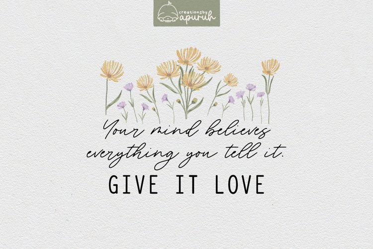 Floral Motivational Self-Care Quotes T-Shirt Design 01 example image 1