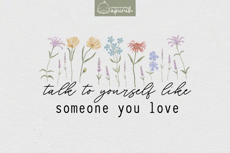 Floral Motivational Self-Care Quotes T-Shirt Design 02 example image 1