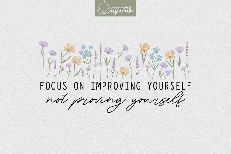 Floral Motivational Self-Care Quotes T-Shirt Design 07 example image 1
