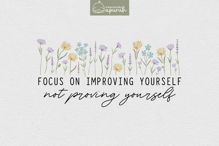 Floral Motivational Self-Care Quotes T-Shirt Design 07