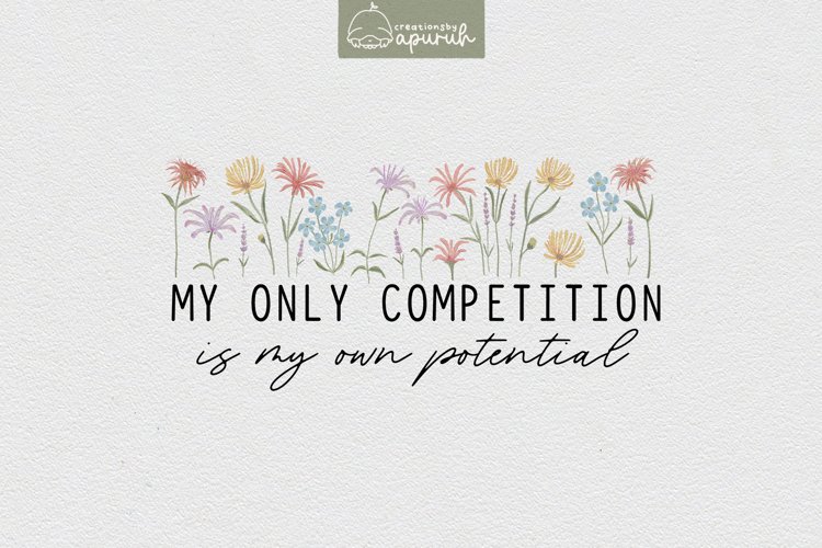 Floral Motivational Self-Care Quotes T-Shirt Design 09 example image 1