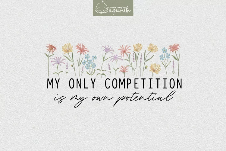 Floral Motivational Self-Care Quotes T-Shirt Design 09