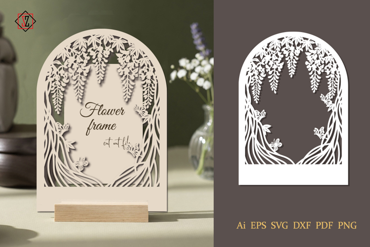 A frame with lupine flowers. The cut file
