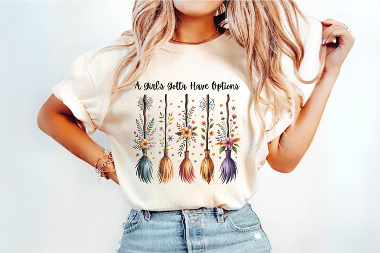 A Girl’s Gotta Have Options PNG, Retro Halloween Witches