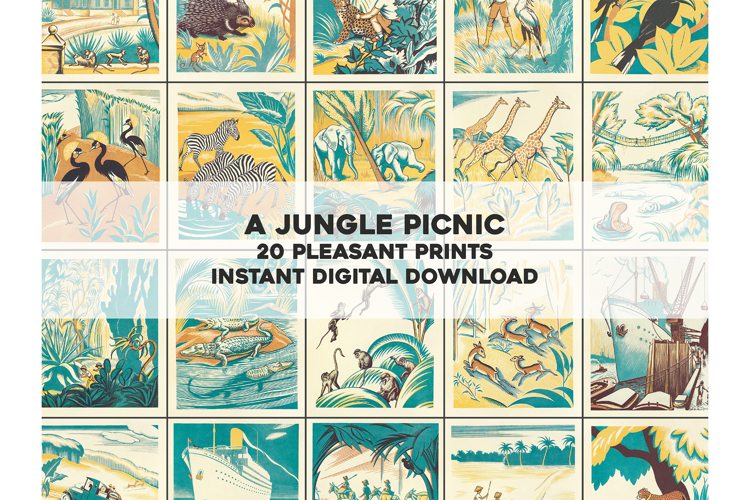 20 Pleasant Prints from A Jungle Picnic | Vintage Images