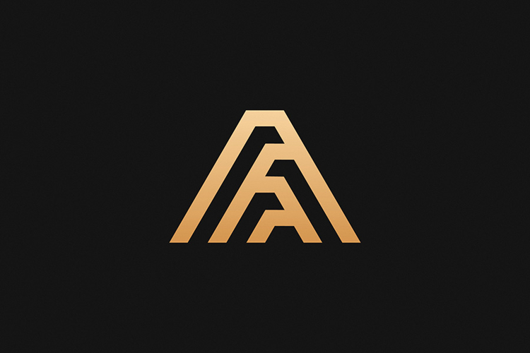 A Letter Gold Logo Brand