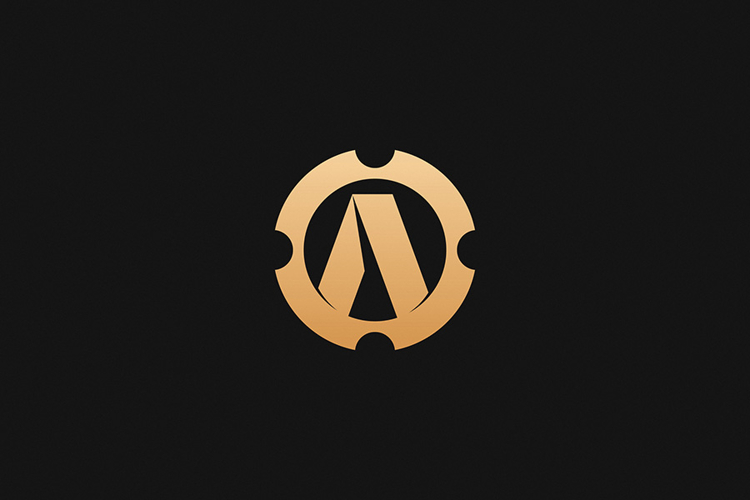 A Letter Gold Logo Brand
