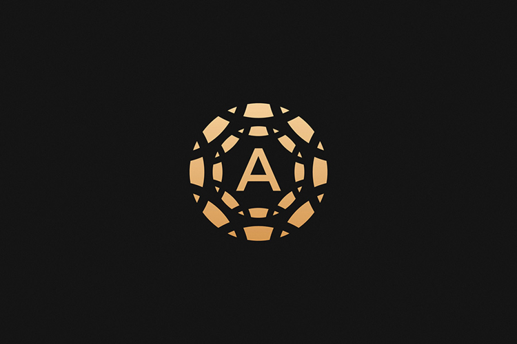 A Letter Gold Logo Brand