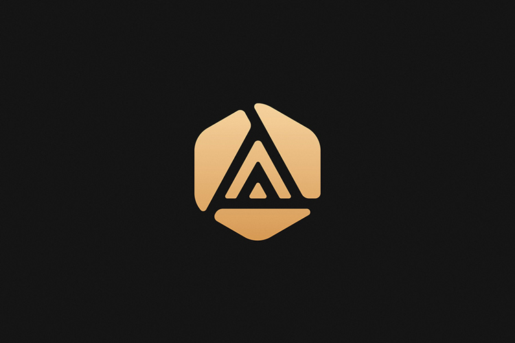 A Letter Gold Logo Brand