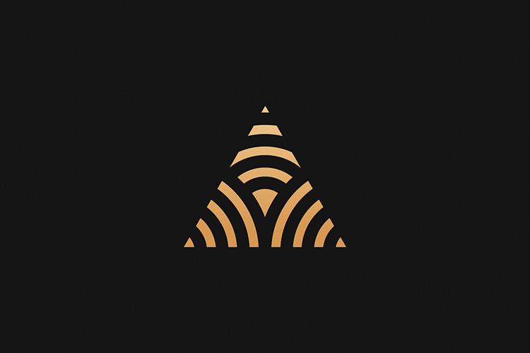 A Letter Gold Logo Brand