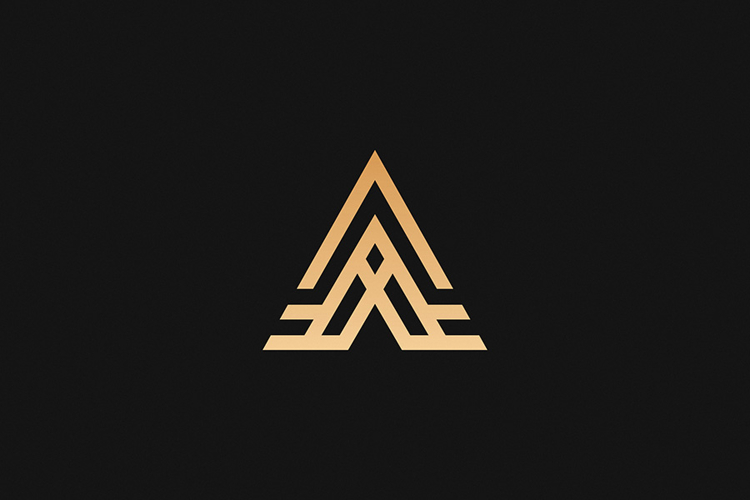 A Letter Gold Logo Brand