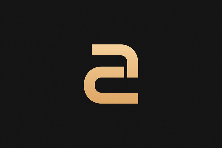A Letter Gold Logo Brand