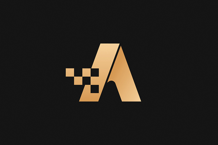 A Letter Gold Logo Brand