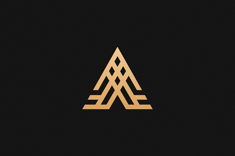 A Letter Gold Logo Brand