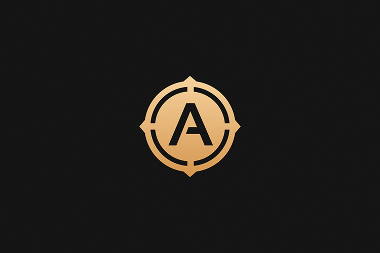 A Letter Gold Logo Brand