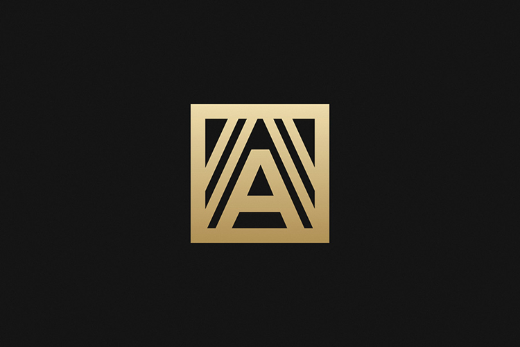 A Letter Gold Logo Brand