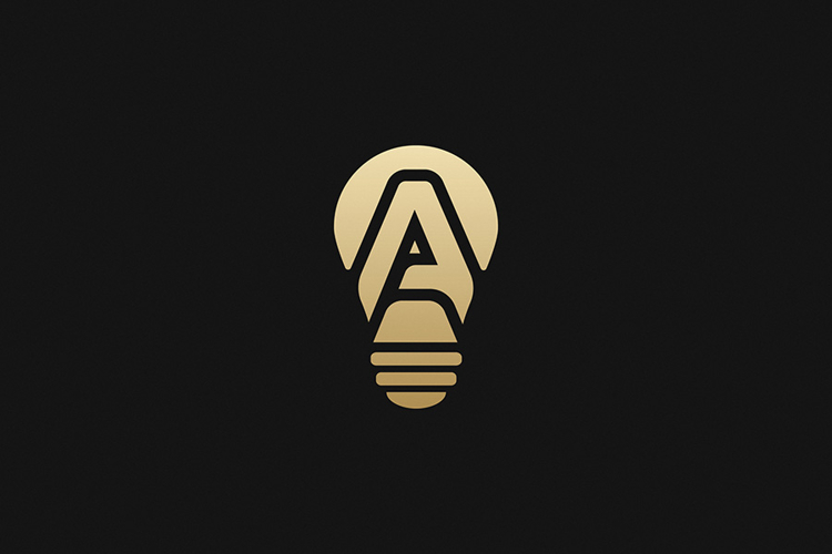 A Letter Gold Logo Brand