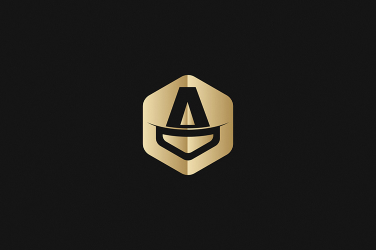 A Letter Gold Logo Brand