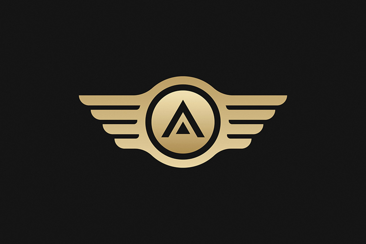 A Letter Gold Logo Brand