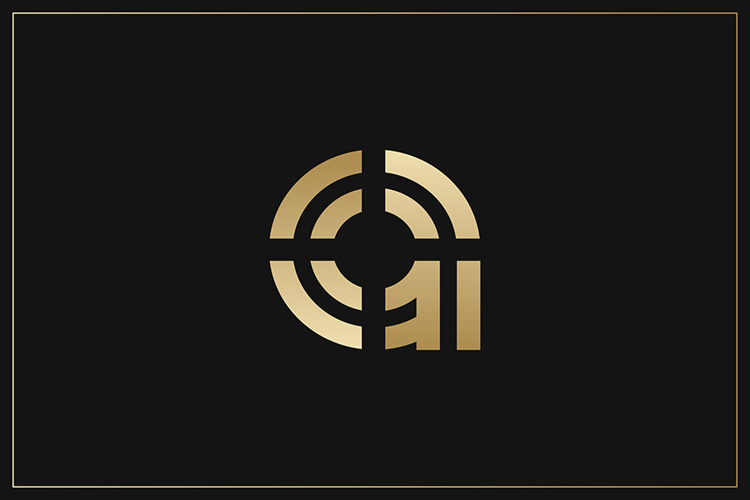 A Letter Gold Logo Brand