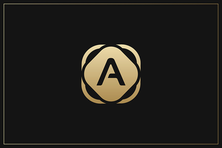 A Letter Gold Logo Brand