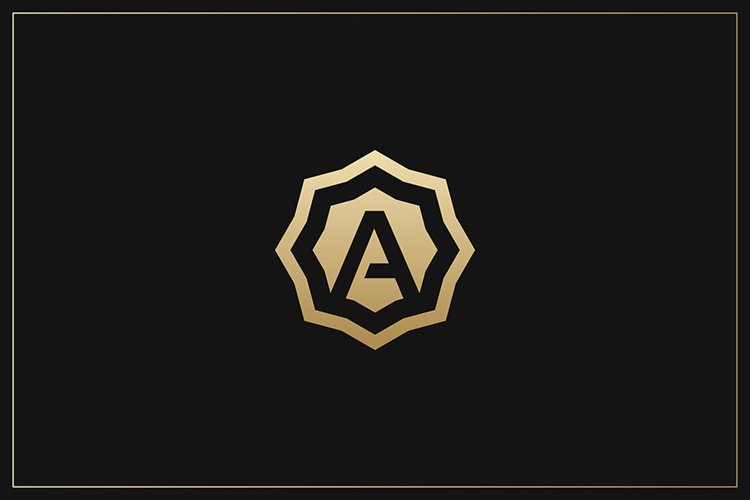 A Letter Gold Logo Brand