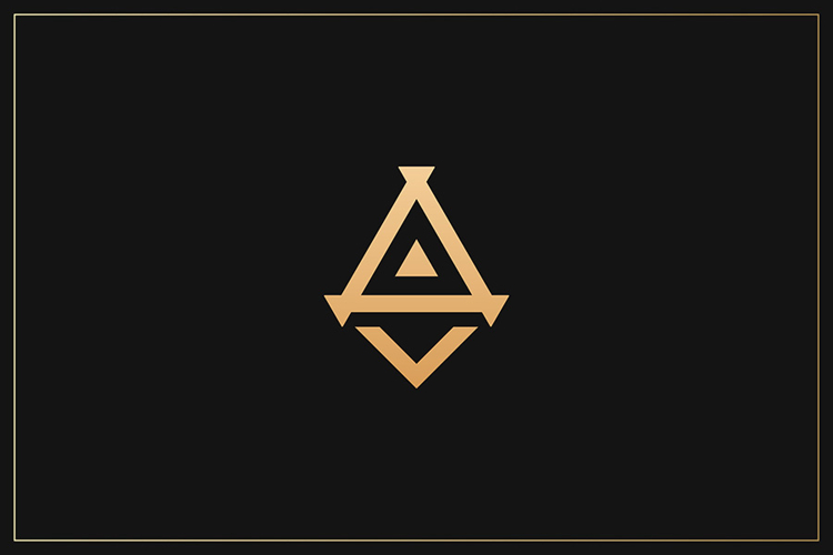 A Letter Gold Logo Brand