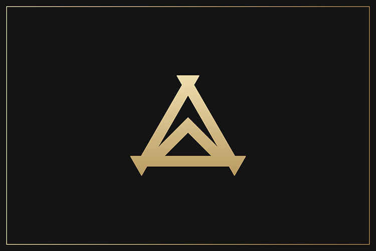 A Letter Gold Logo Brand