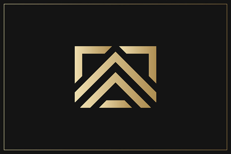 A Letter Gold Logo Brand