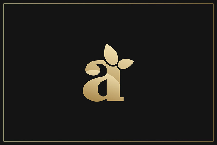A Letter Gold Logo Brand
