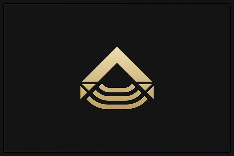 A Letter Gold Logo Brand