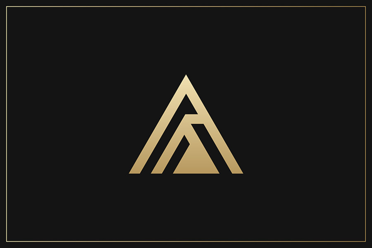 A Letter Gold Logo Brand